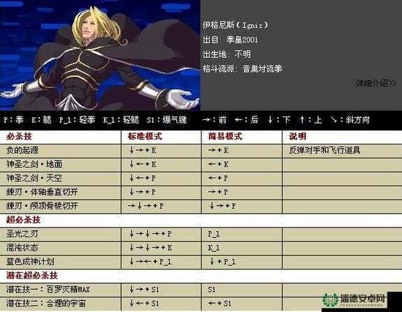 拳皇2001 BOSS出招表全攻略，深度解析，助你解锁终极战斗技巧与秘籍